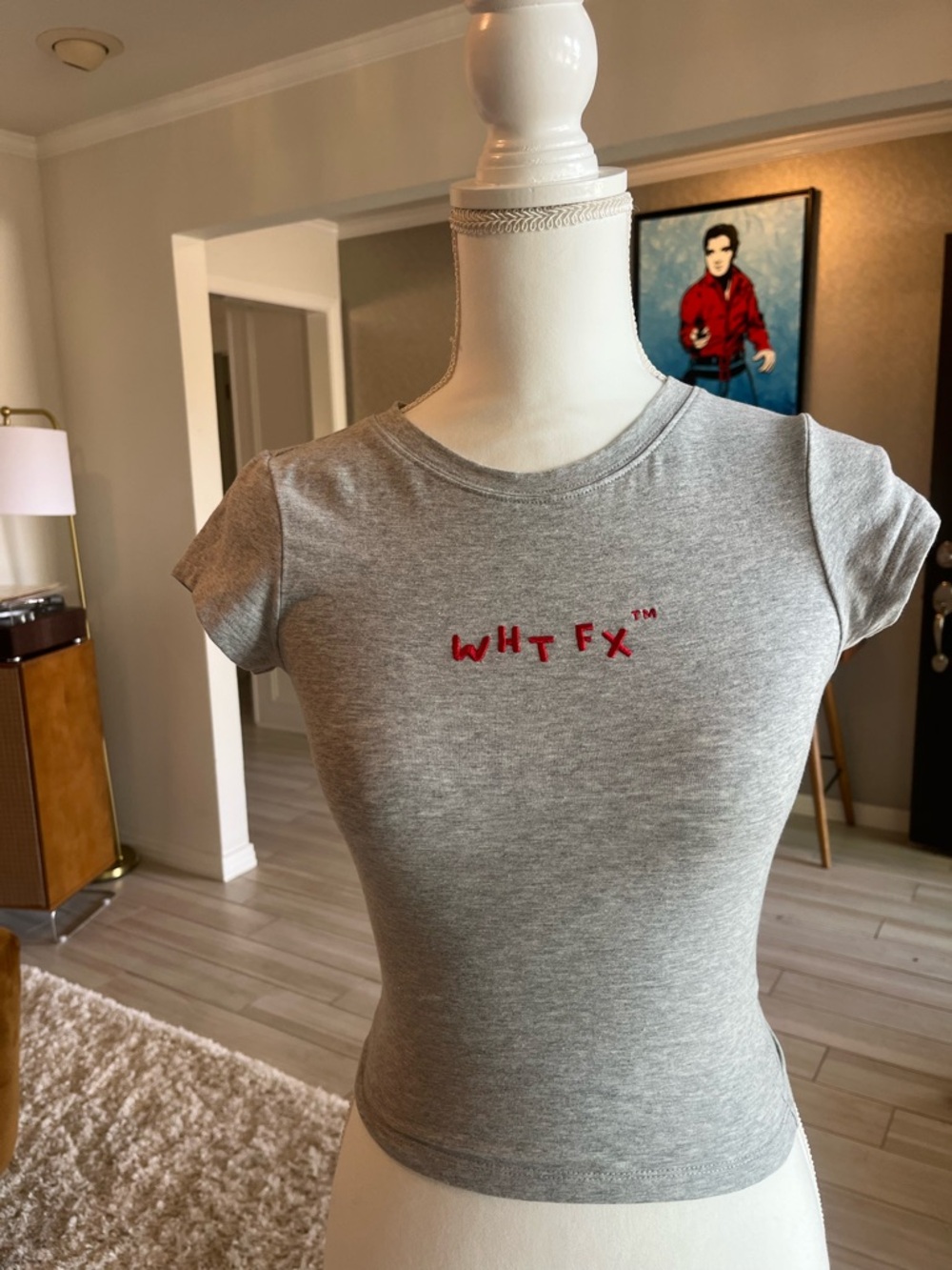 Grey White Fox baby tee